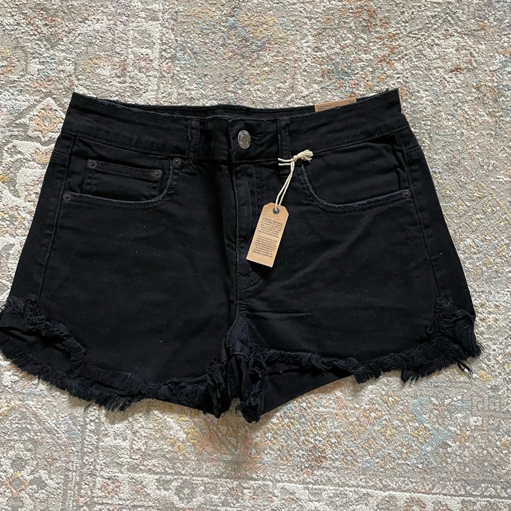 American Eagle Outfitters High Rise Black Festival Shorts